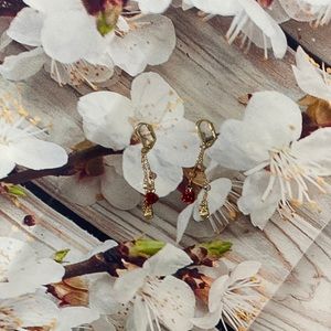 Rose Flower owl earrings